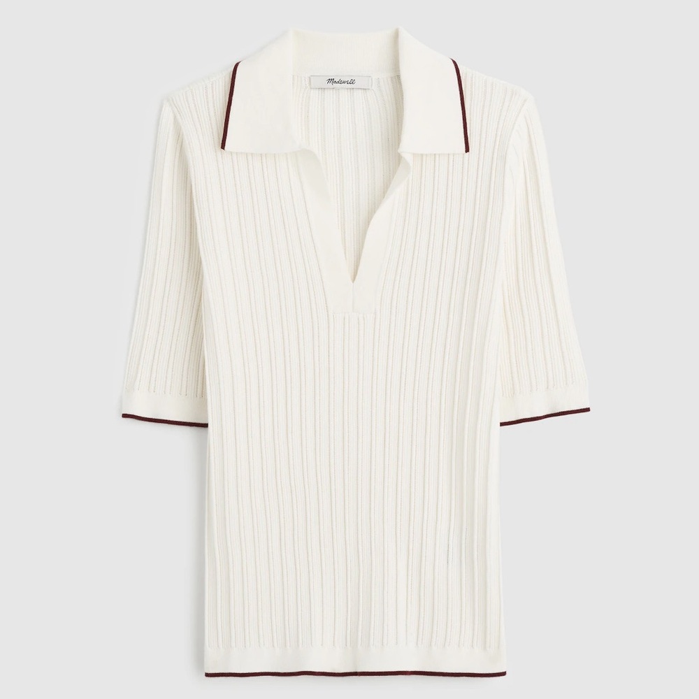 Madewell Signature Knit Johnny-Collar Sweater NWOT